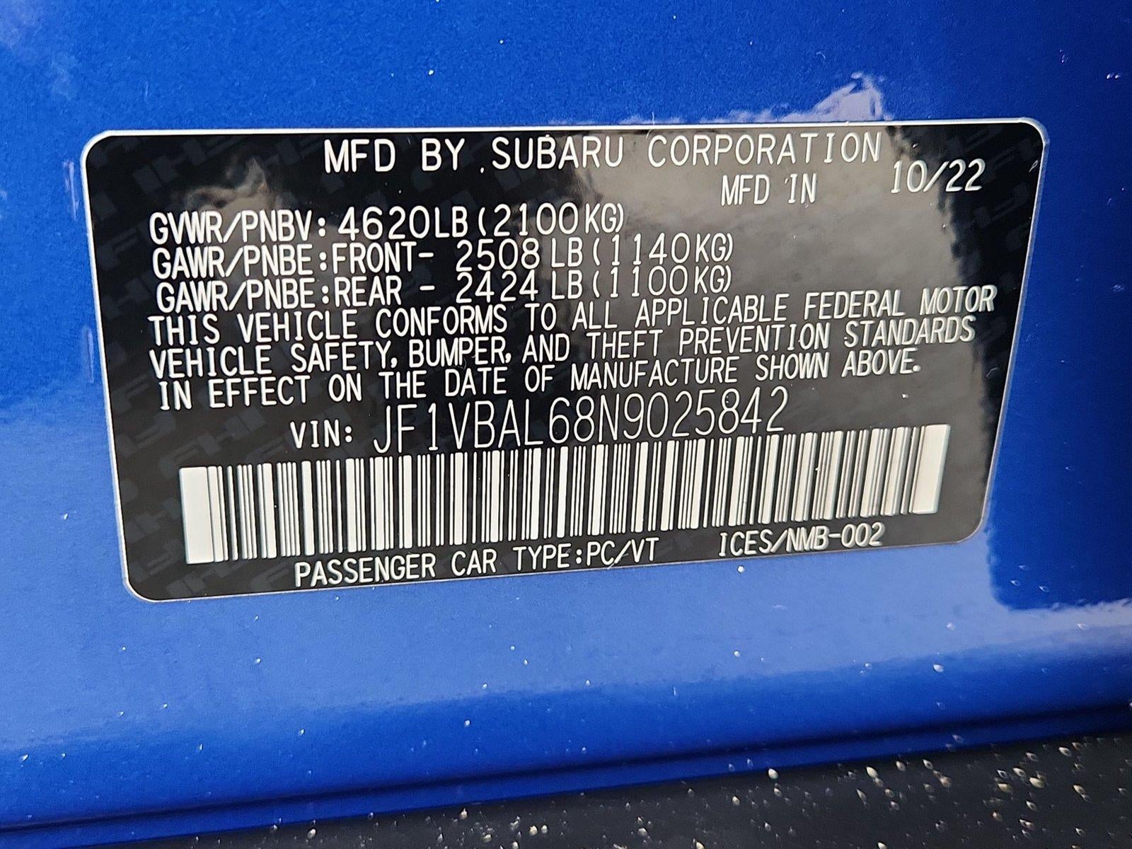 2022 Subaru WRX Limited