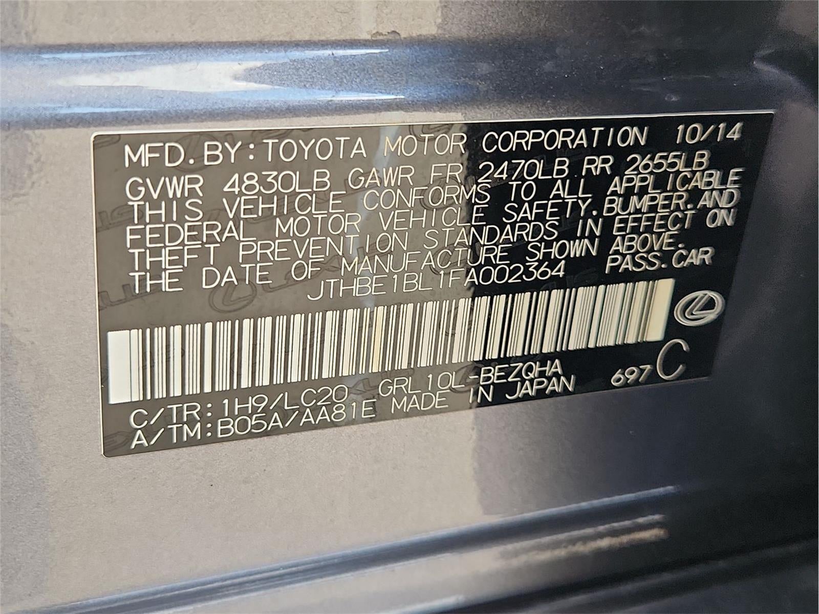 2015 Lexus GS 350 4dr Sdn RWD