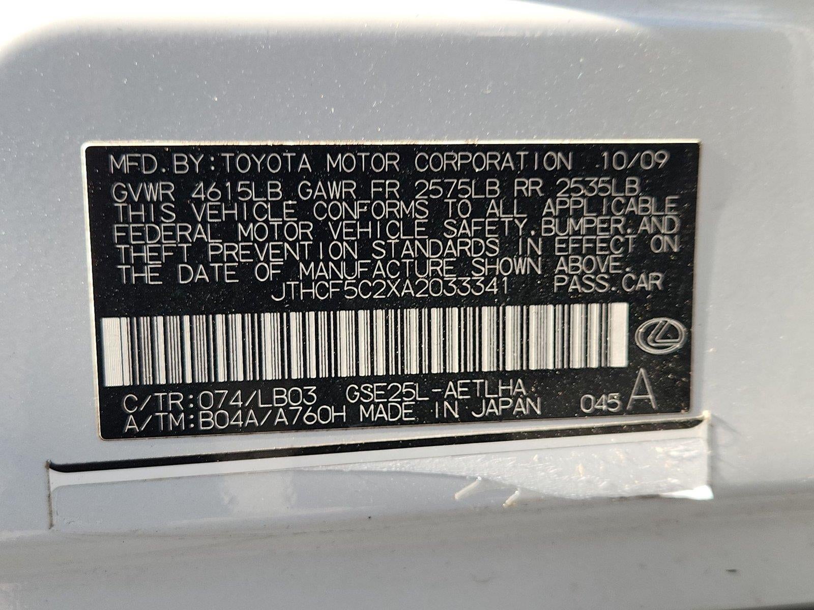 2010 Lexus Is 250 4dr Sport Sdn Auto AWD