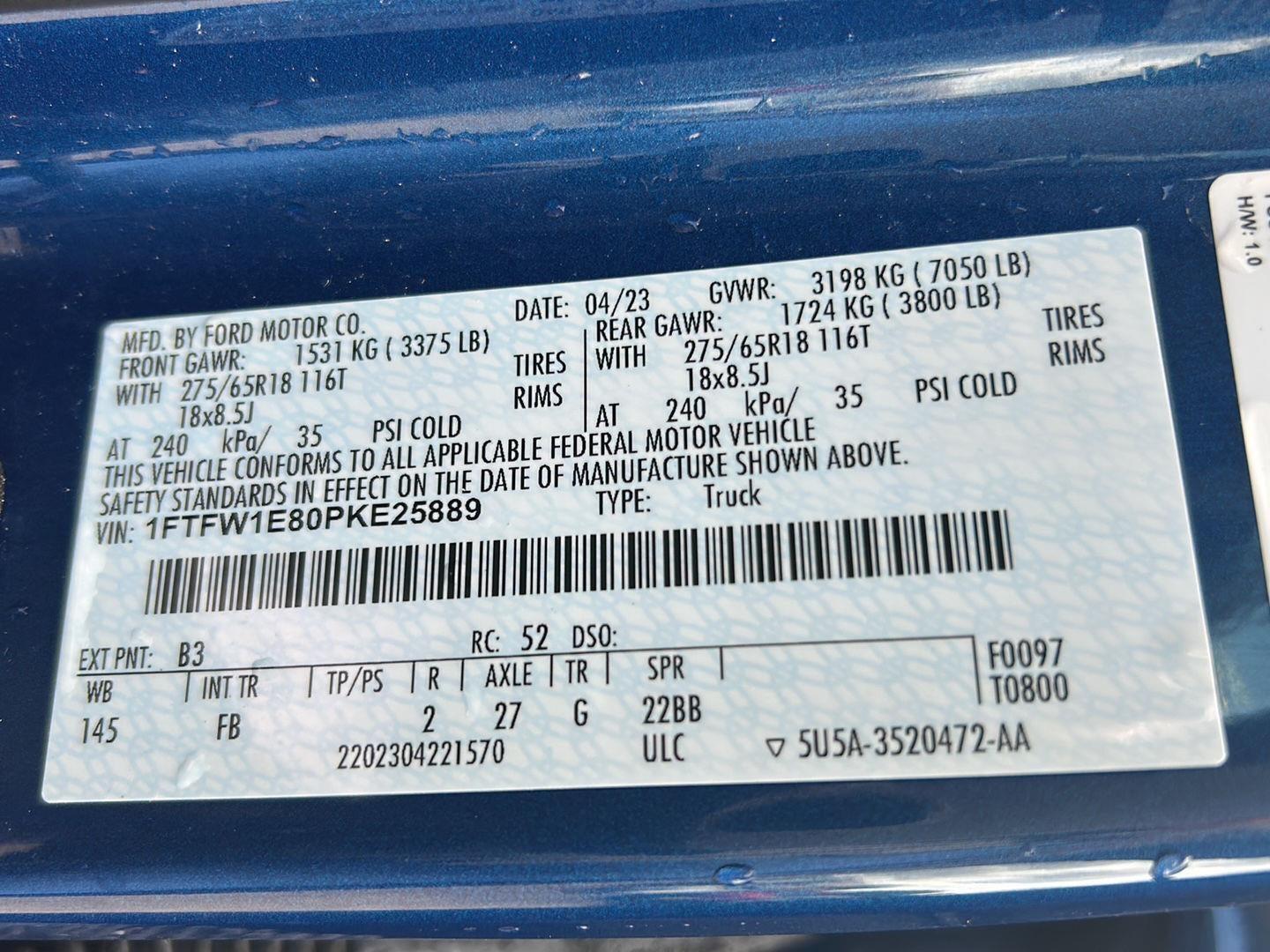 2023 Ford F150 Pu XL