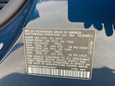 2021 Volkswagen Atlas 3.6L V6 SE w/Technology