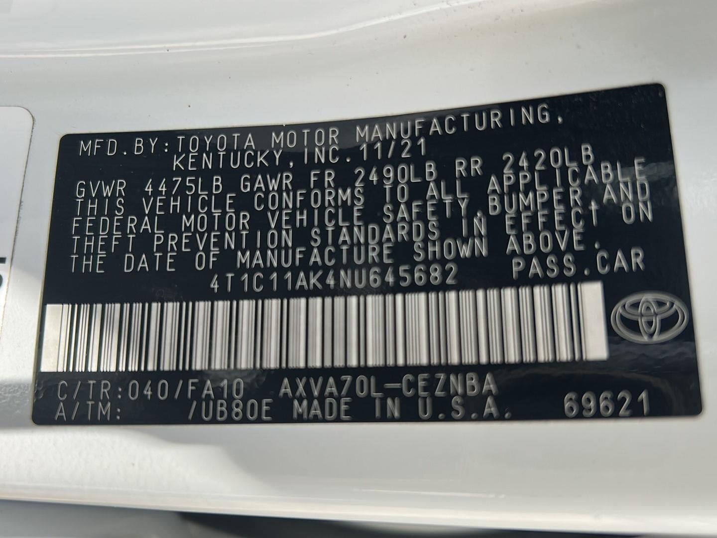 2022 Toyota Camry LE
