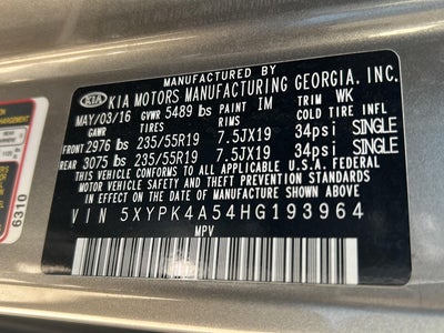 2017 Kia Sorento SX Limited V6