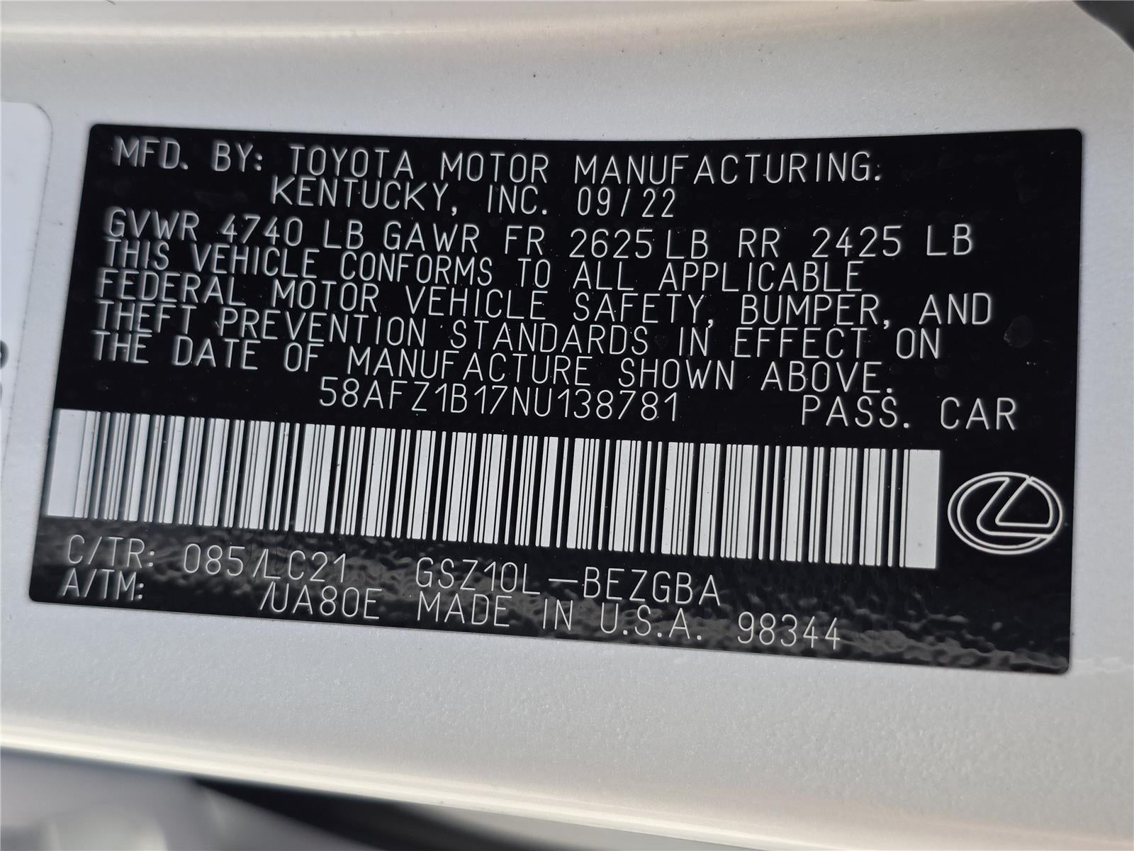 2022 Lexus ES ES 350 Ultra Luxury