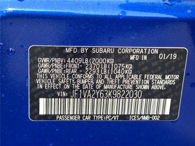 2019 Subaru WRX STI Limited