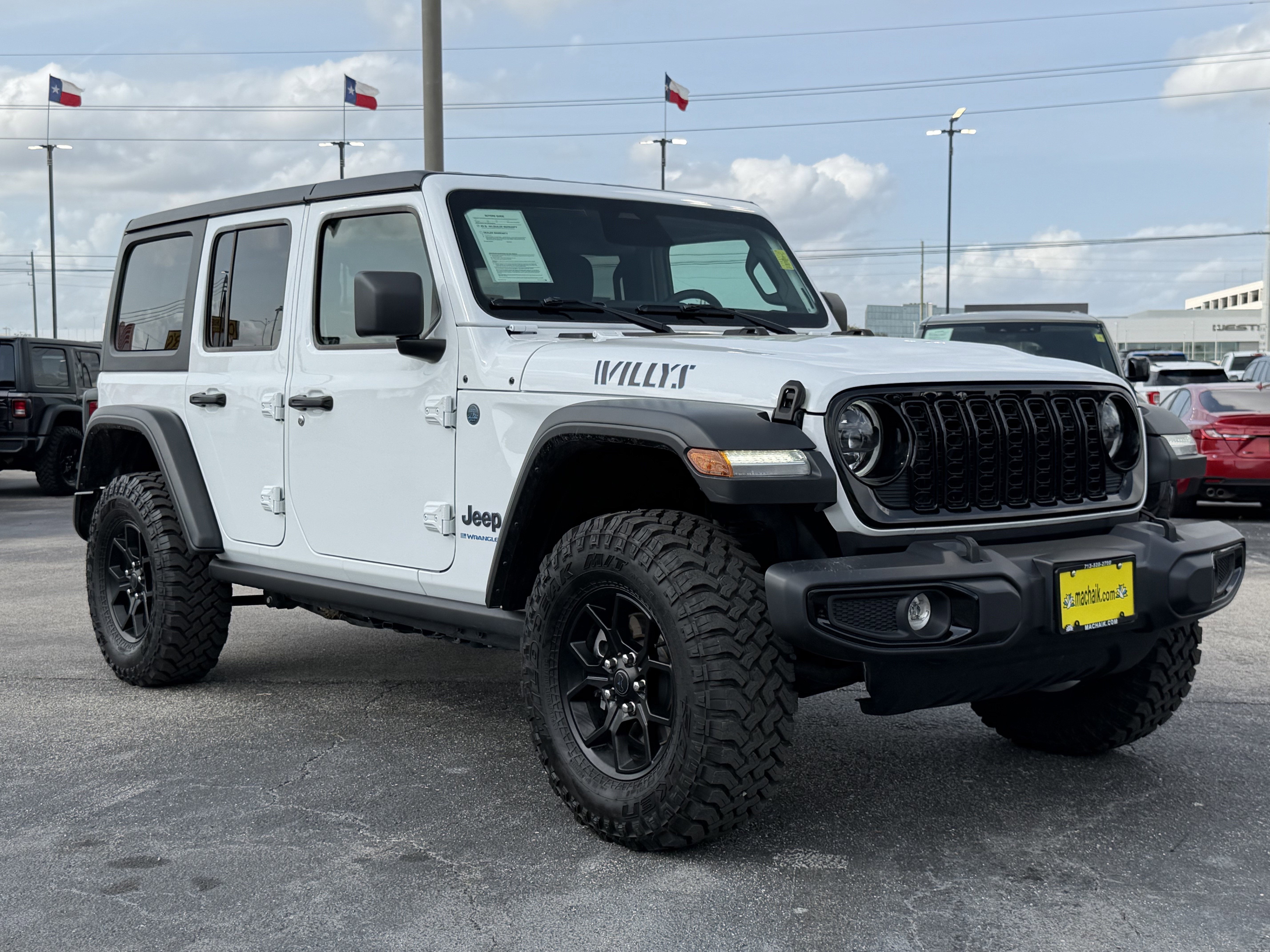 Used 2025 Jeep Wrangler 4xe Willys 4XE with VIN 1C4RJXN6XSW584675 for sale in Houston, TX