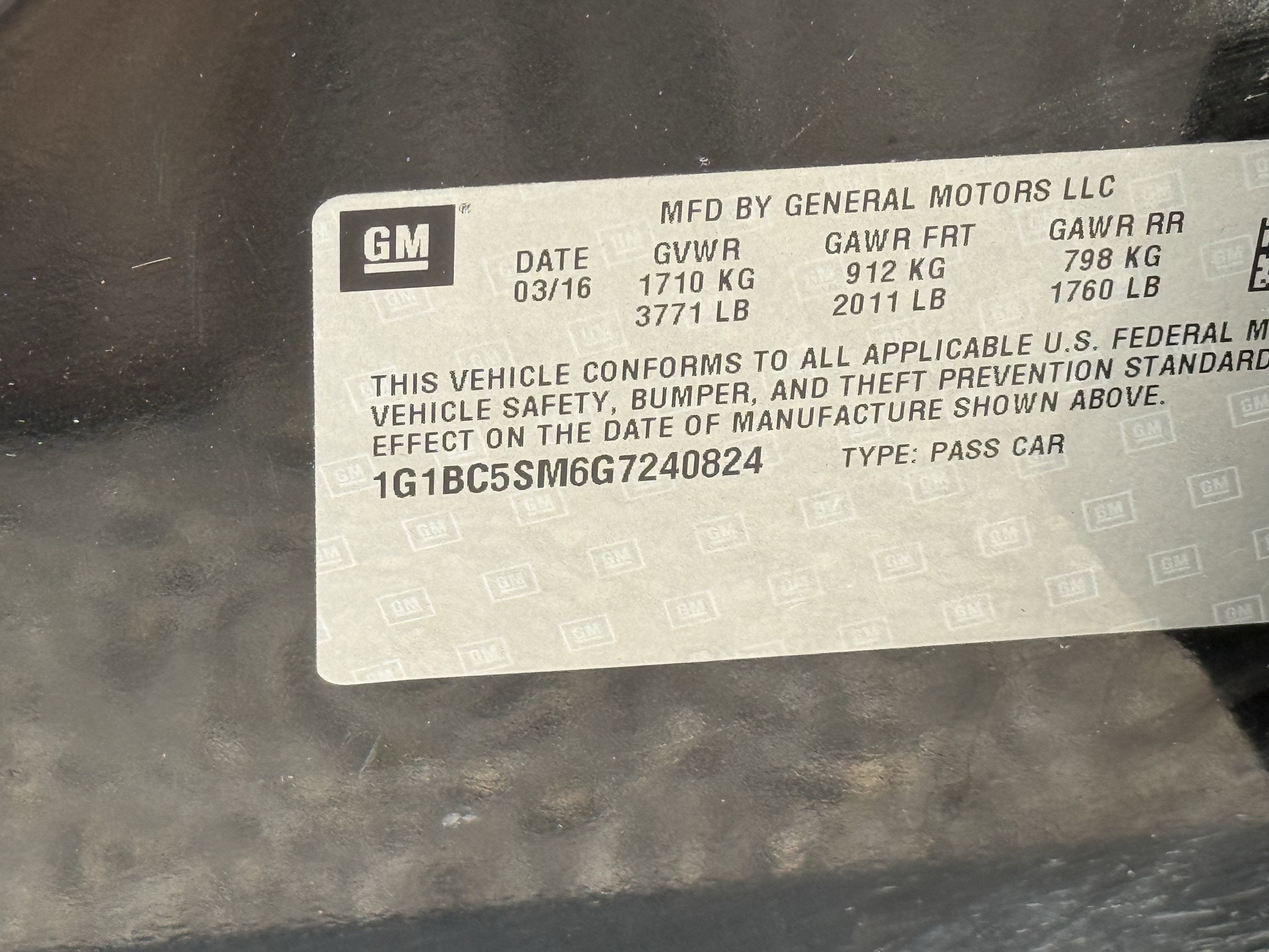 2016 Chevrolet Cruze LS Auto