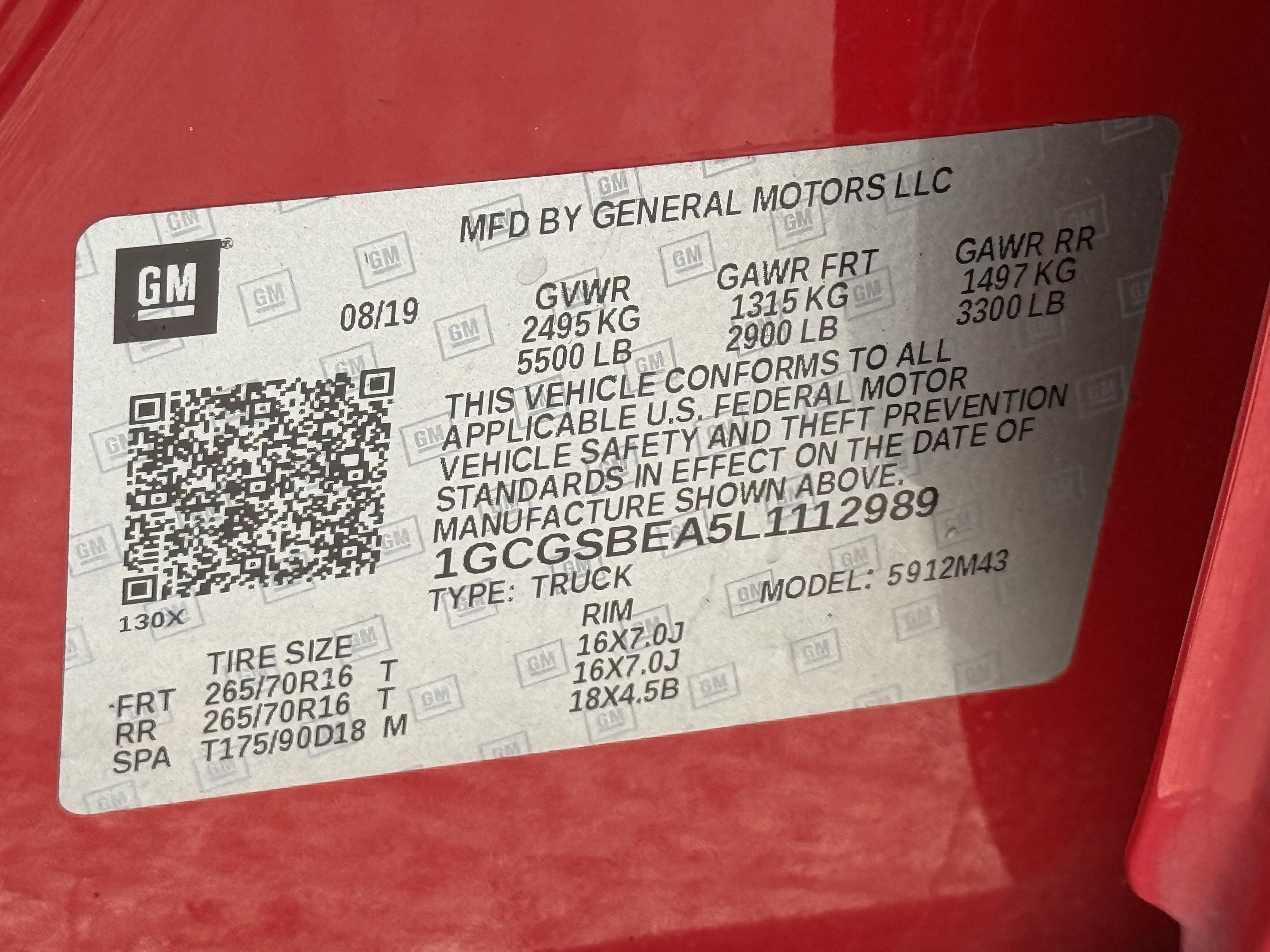 2020 Chevrolet Colorado 2WD Crew Cab Short Box WT