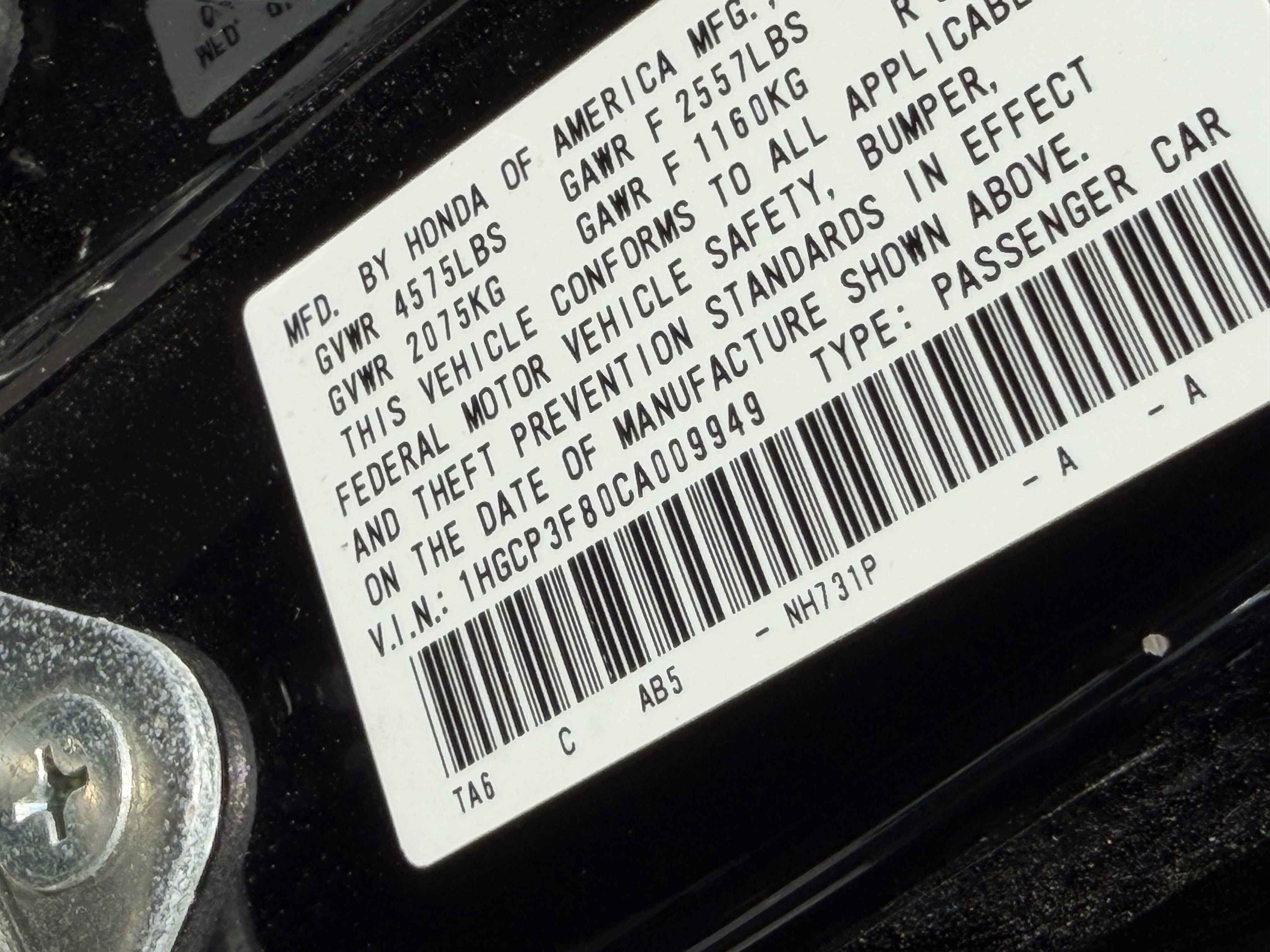 2012 Honda Accord EX-L 3.5