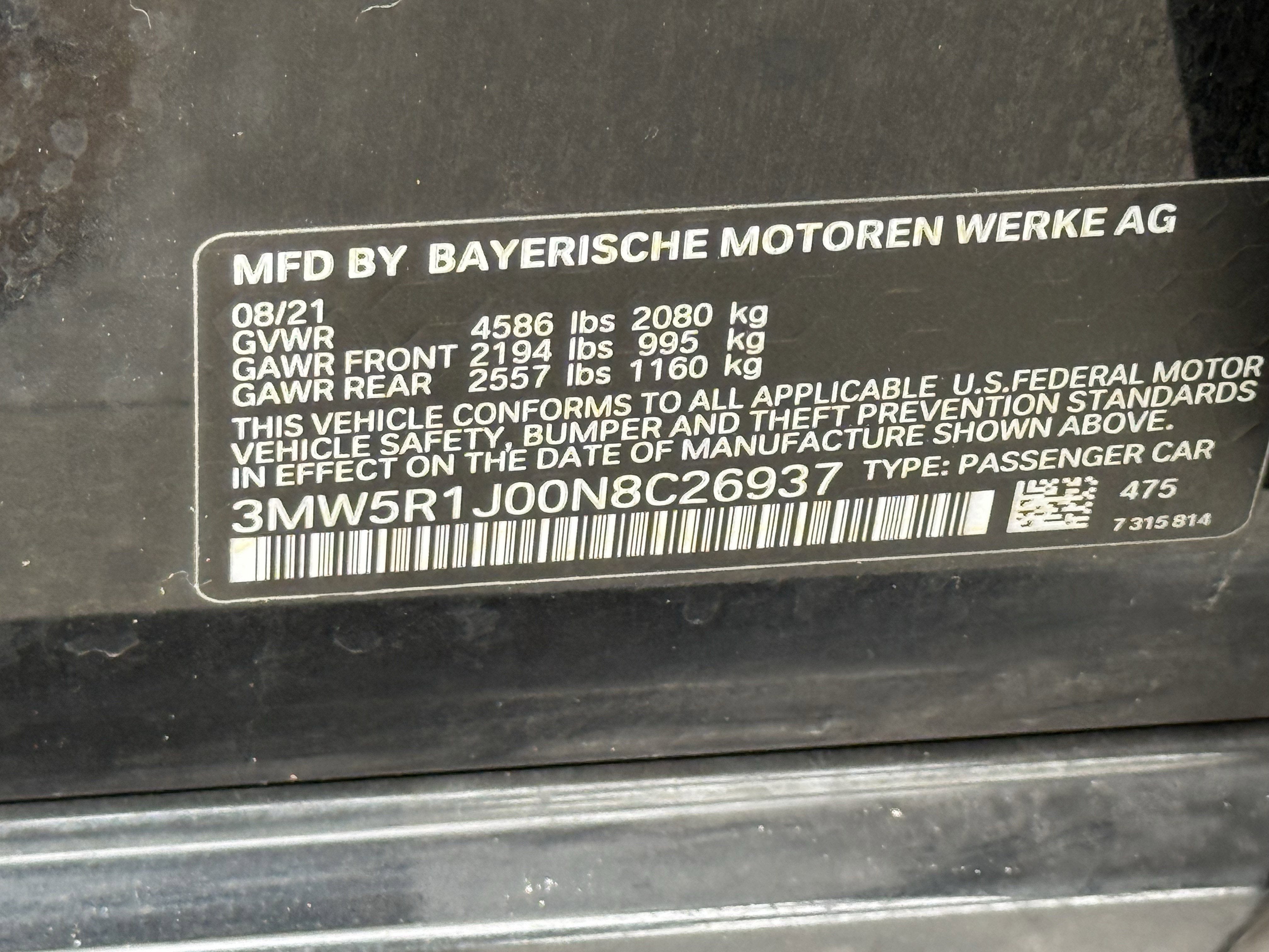 2022 BMW 330i PREMIUM 2.0T RWD LUXURY SEDAN