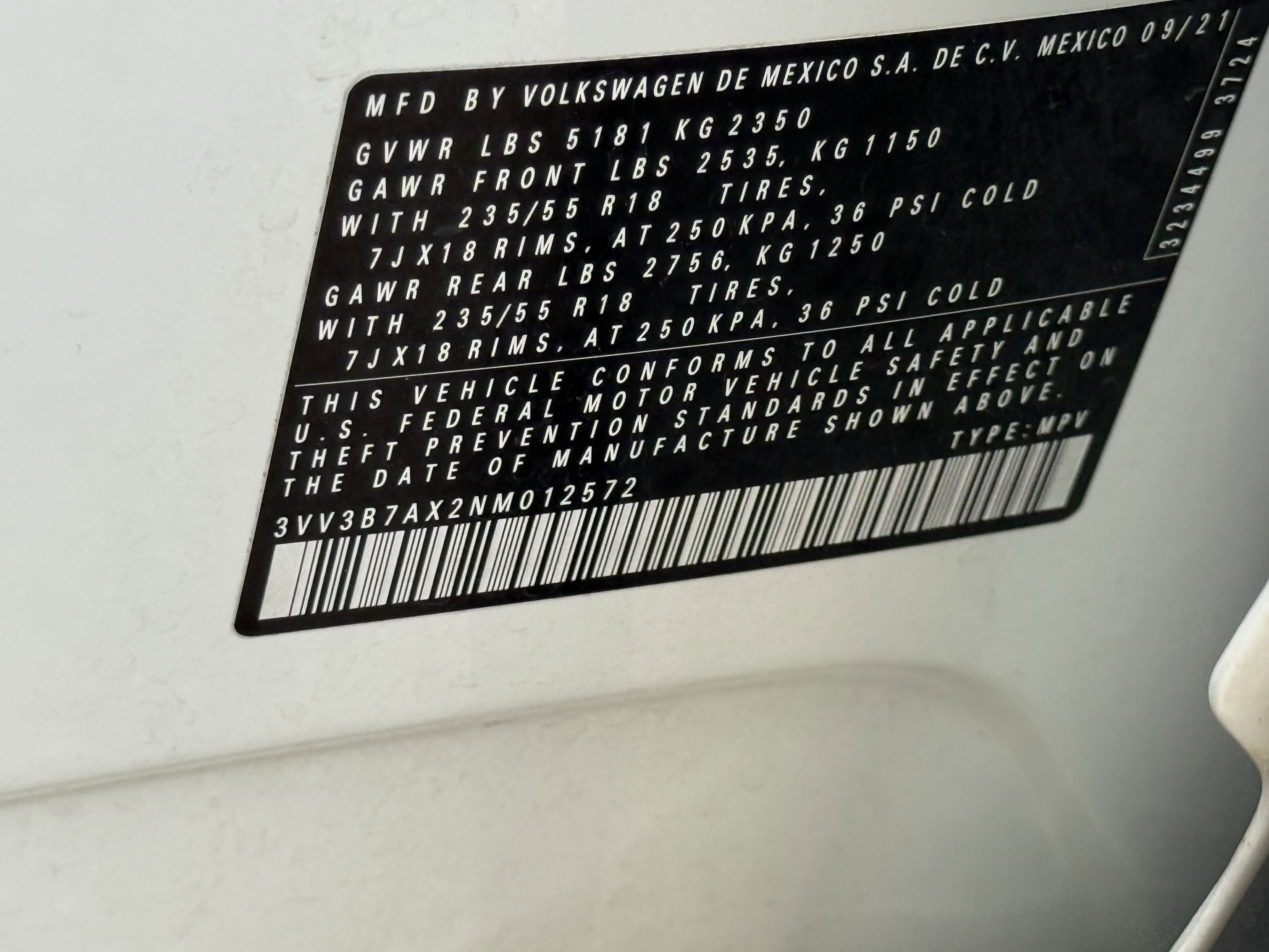 2022 Volkswagen Tiguan 2.0T SE