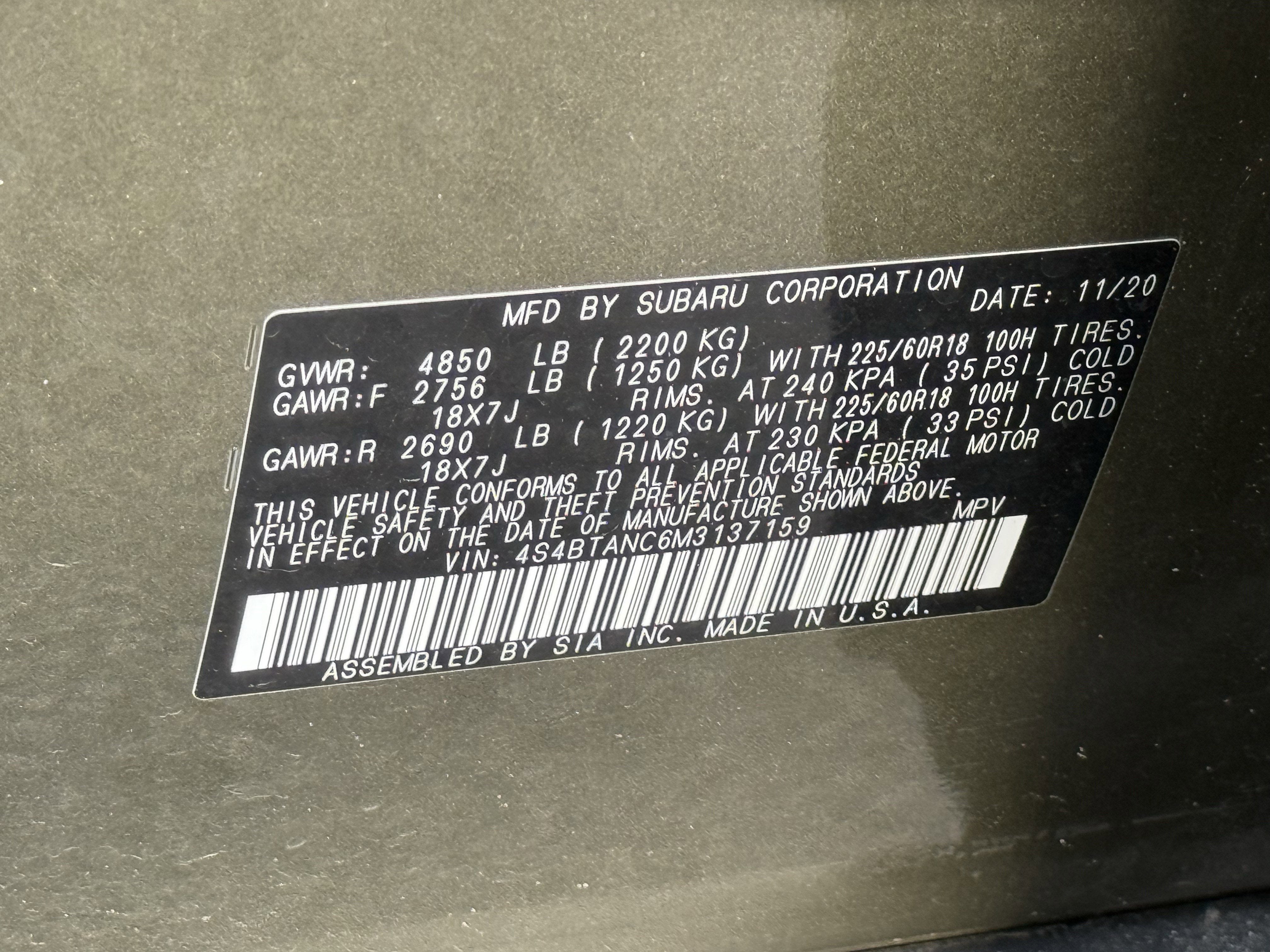 2021 Subaru Outback Limited