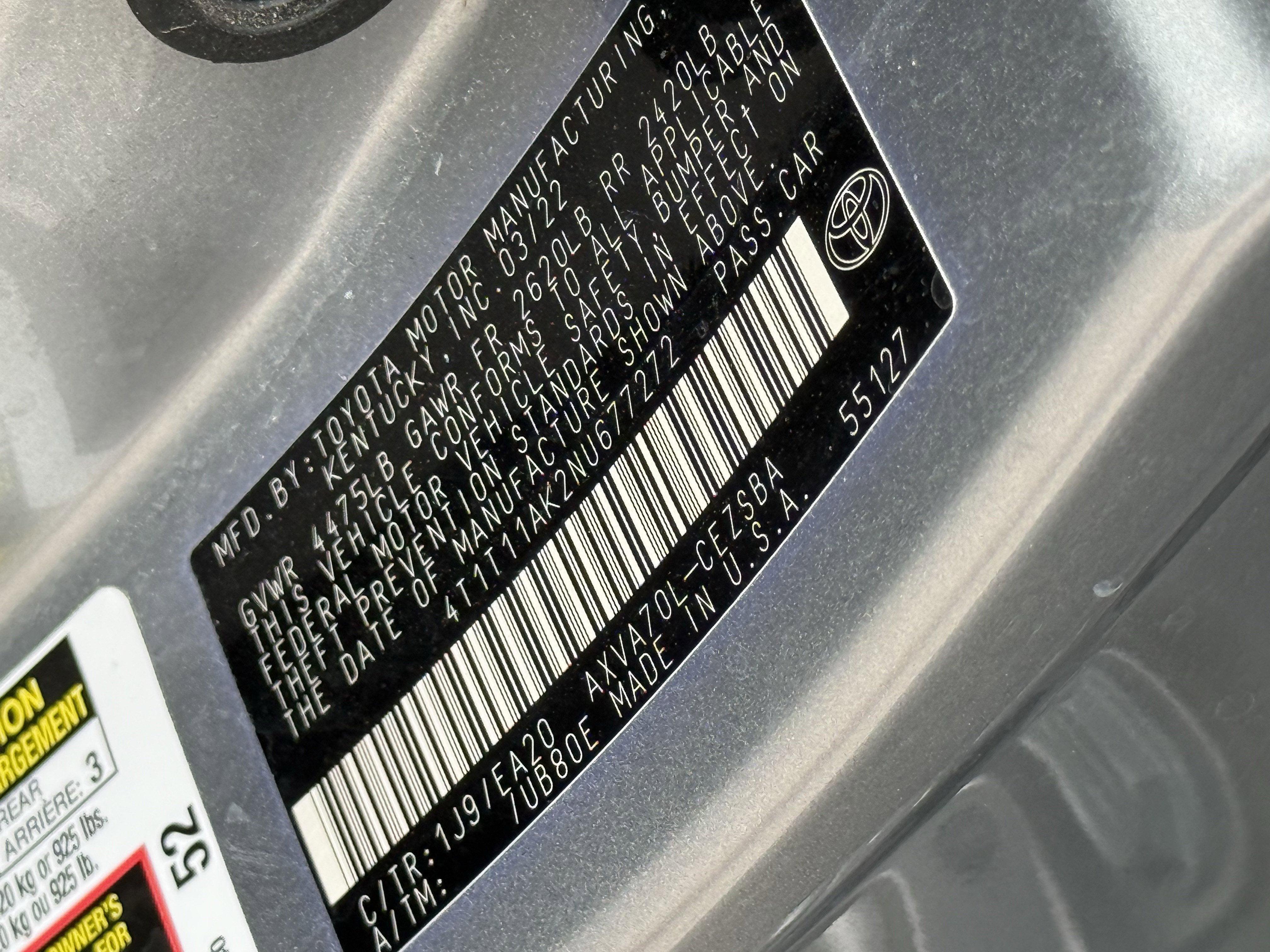 2022 Toyota Camry SE 2.5L FWD PREMIUM SEDAN