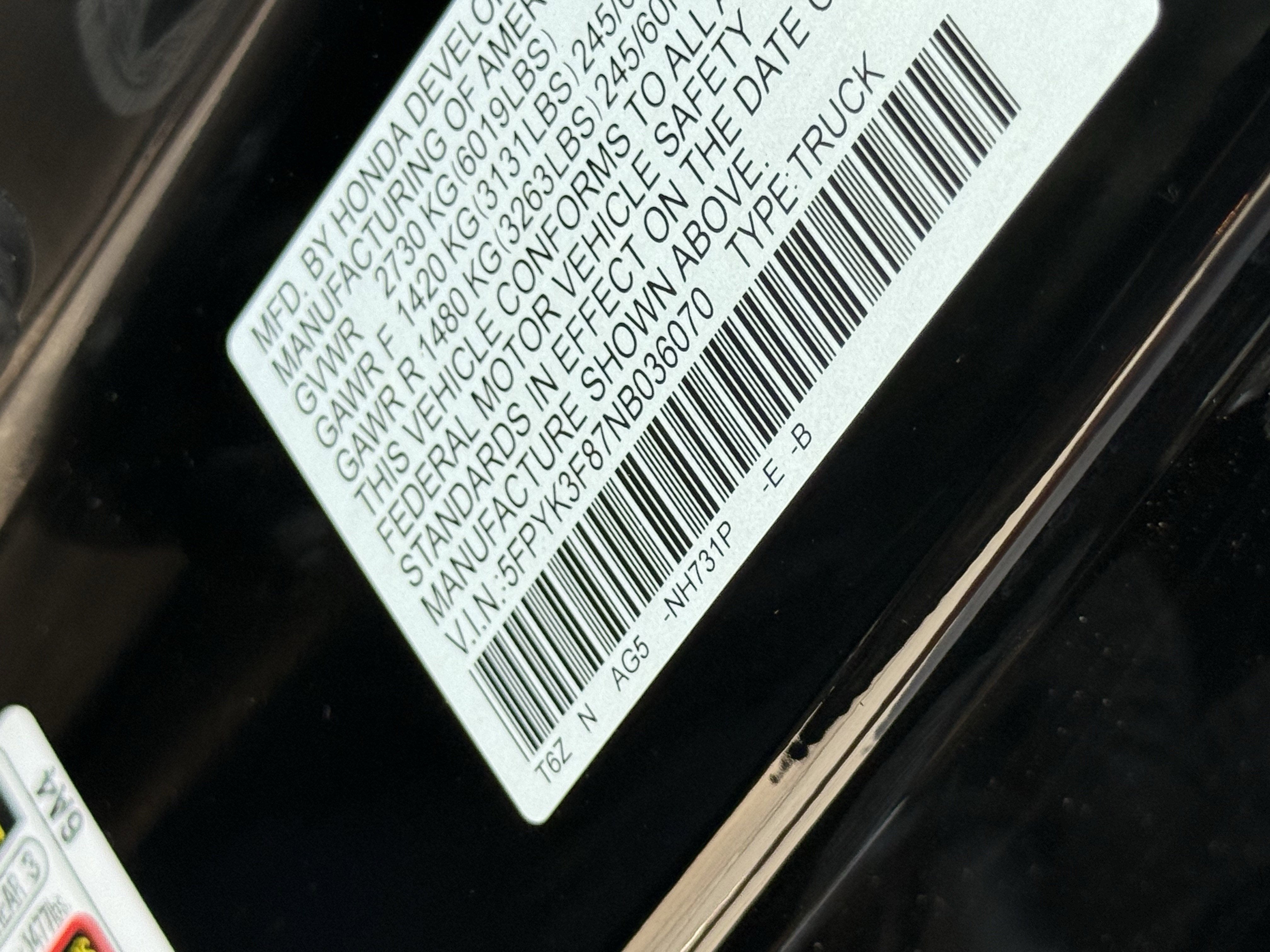 2022 Honda Ridgeline Black Edition