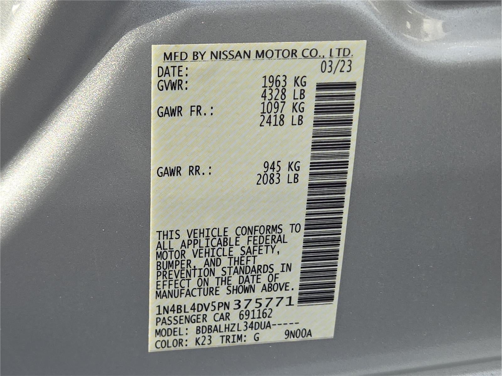 2023 Nissan Altima 2.5 SV