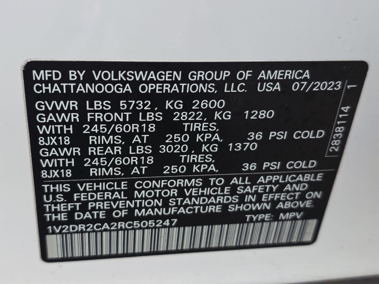 2024 Volkswagen Atlas 2.0T SE