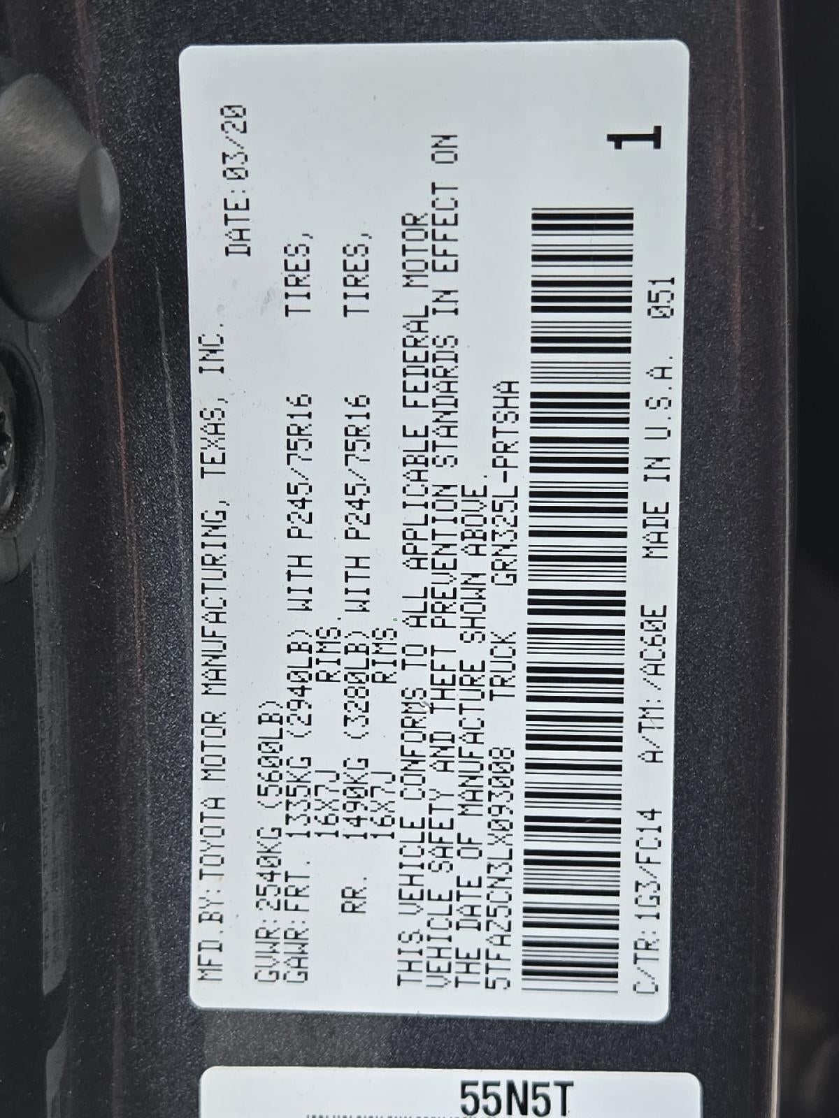 2020 Toyota Tacoma SR5 V6