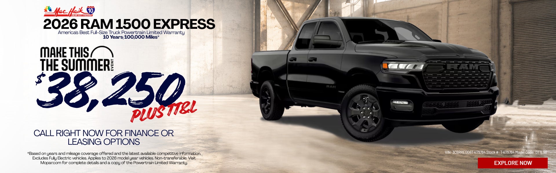 2026 RAM 1500 EXPRESS BUY FOR 38,250 PLUS TT& L! STOCK# T417