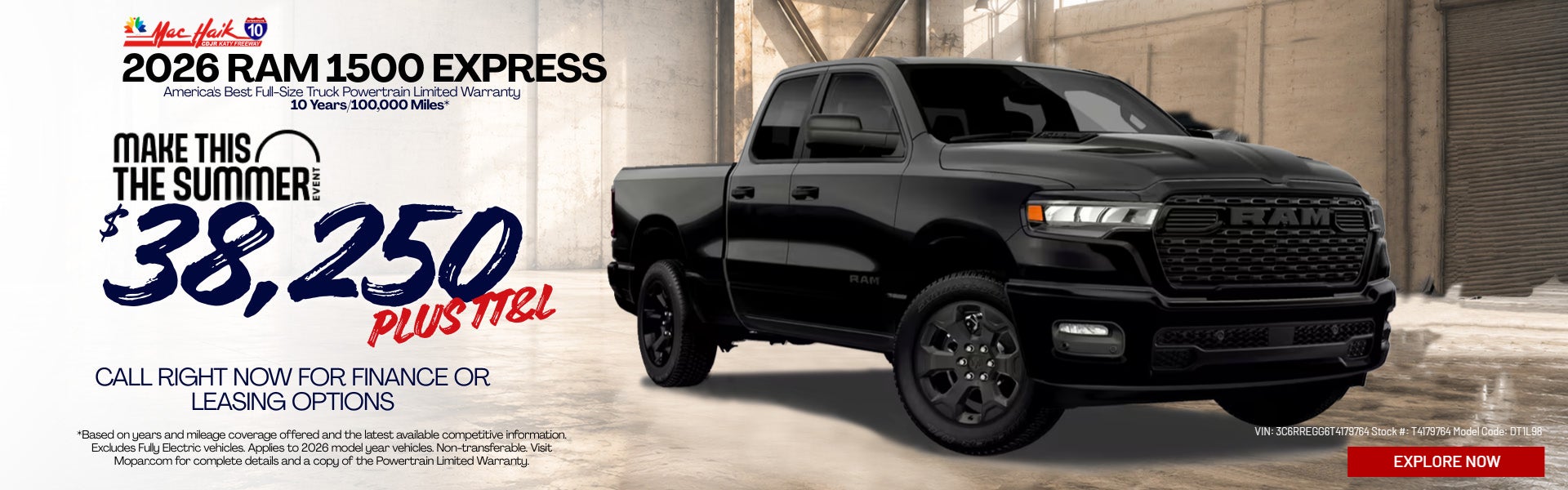2026 RAM 1500 EXPRESS BUY FOR 38,250 PLUS TT& L! STOCK# T417